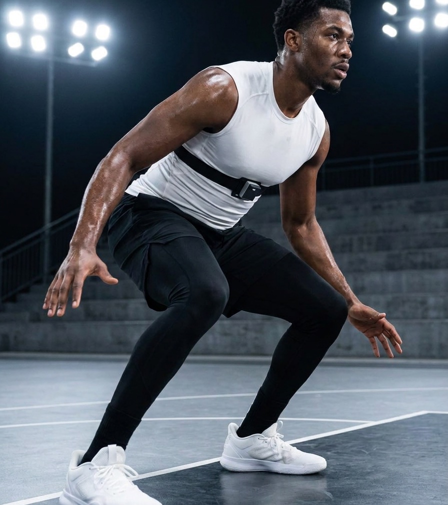 Athlete performing a sport-specific movement assessment while wearing CoreMotion